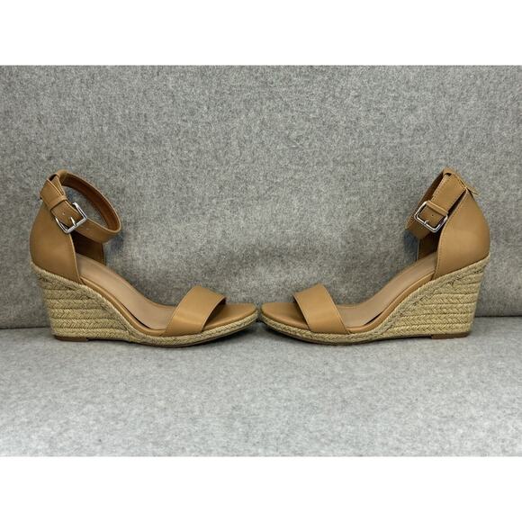 A NEW DAY Lola Espadrille Wedges Heel Ankle Strap Platform Sandals - Size 8.5 - Picture 3 of 6